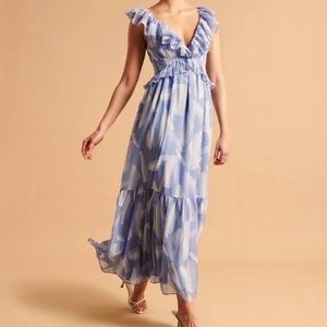Abercrombie Drama Ruffle Maxi Dress, Size ST